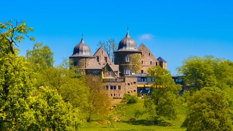 Mitten im Naturpark Reinhardswald liegt die romantisch anmutende Burg Sababurg.