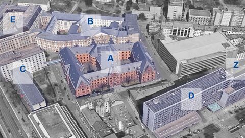 Luftbild Justizstandort Konstablerwache, Frankfurt am Main Luftbild Justizstandort Konstablerwache in Frankfurt am Main