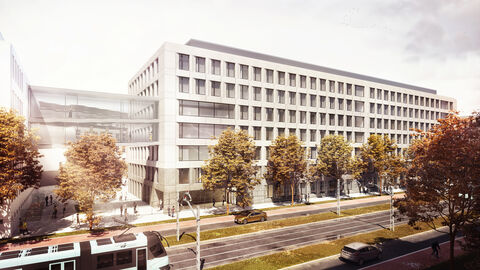 Visualisierung Neubau Gebäude C am Justizstandort Frankfurt an der Konstablerwache
