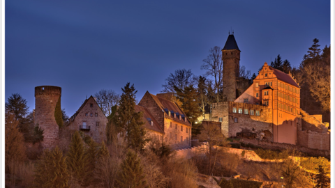 Schloss Hirschhorn bei Nacht