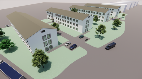 Visualisierung: Neue Unterkünfte in der Georg-Friedrich-Kaserne.